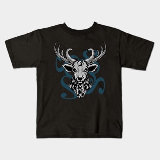 Deer Head Nature Mystical Wild Hunter Kids T-Shirt